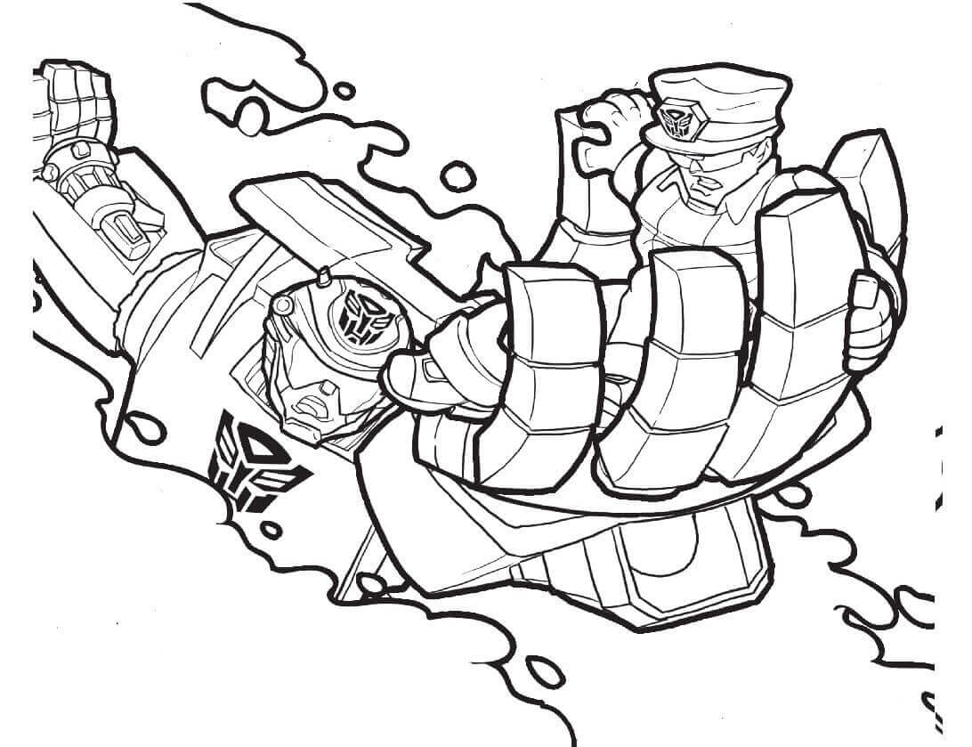 Chase Transformers Saving A Policeman Coloring Page