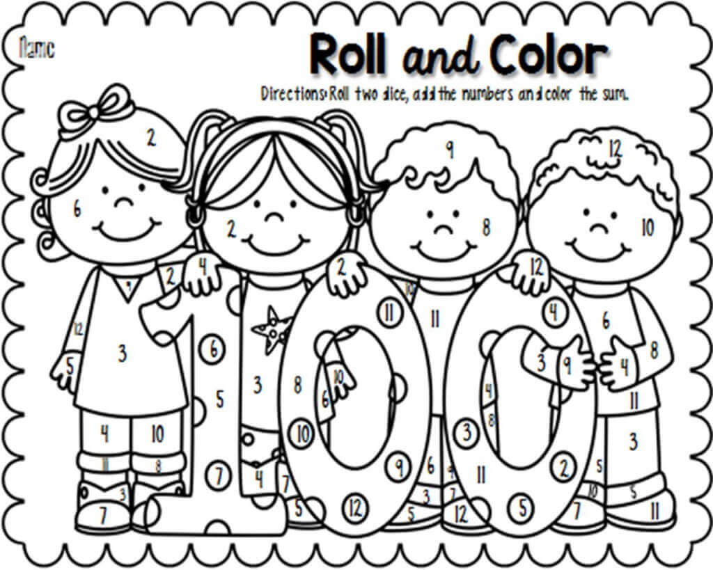 100 Days School Coloring Pages