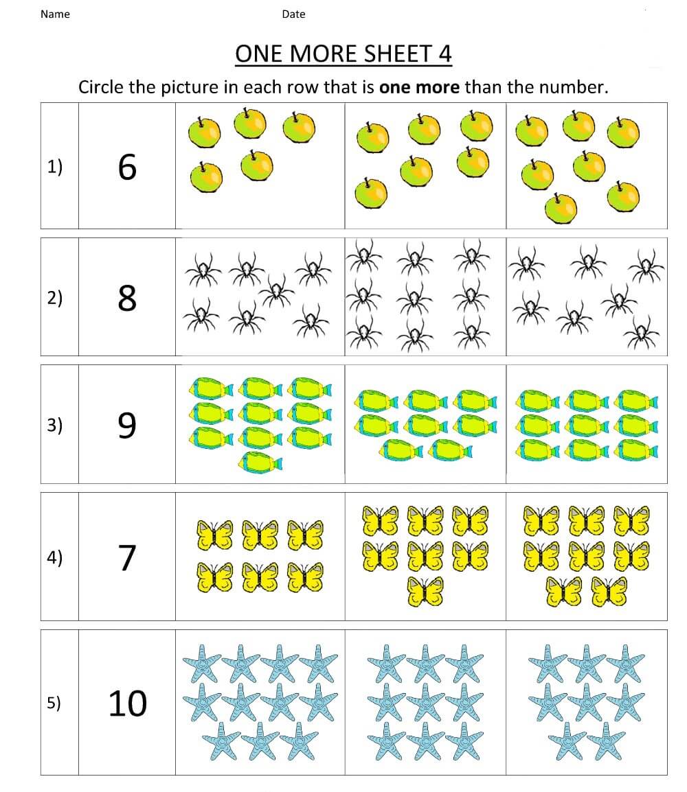 mathematics worksheet for kindergarten