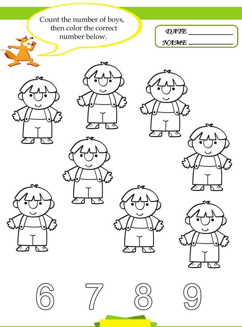 Counting Kindergarten Math Worksheets To Print