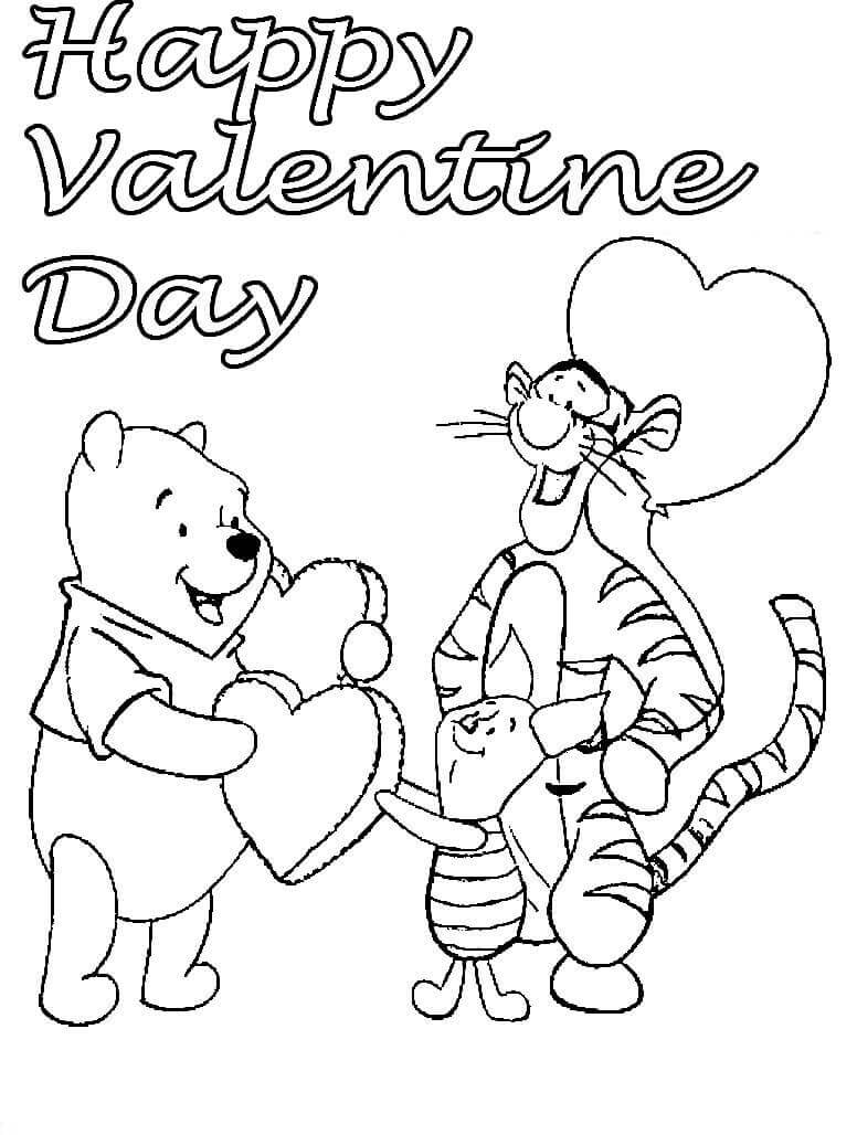 Disney Happy Valentines Day coloring pages