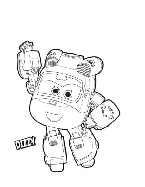Dizzy from Super Wings Coloring Activities for Kids