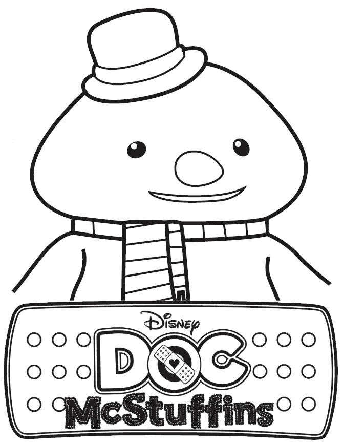 Doc McStuffins Chilly The Snowman Coloring Page
