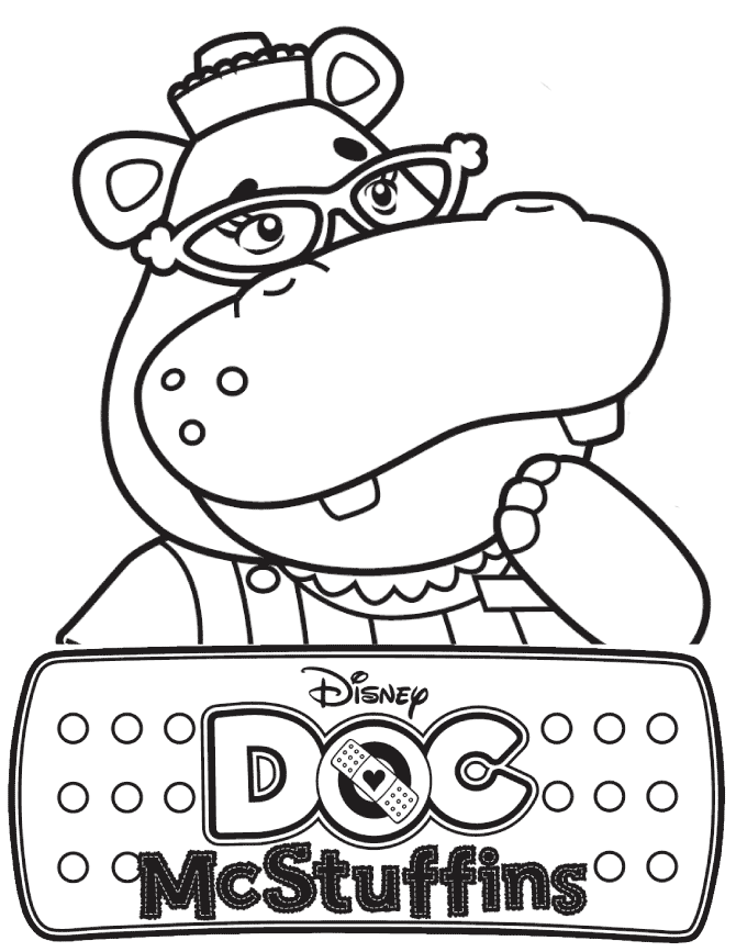 Doc McStuffins Hallie The Hippo Coloring Page
