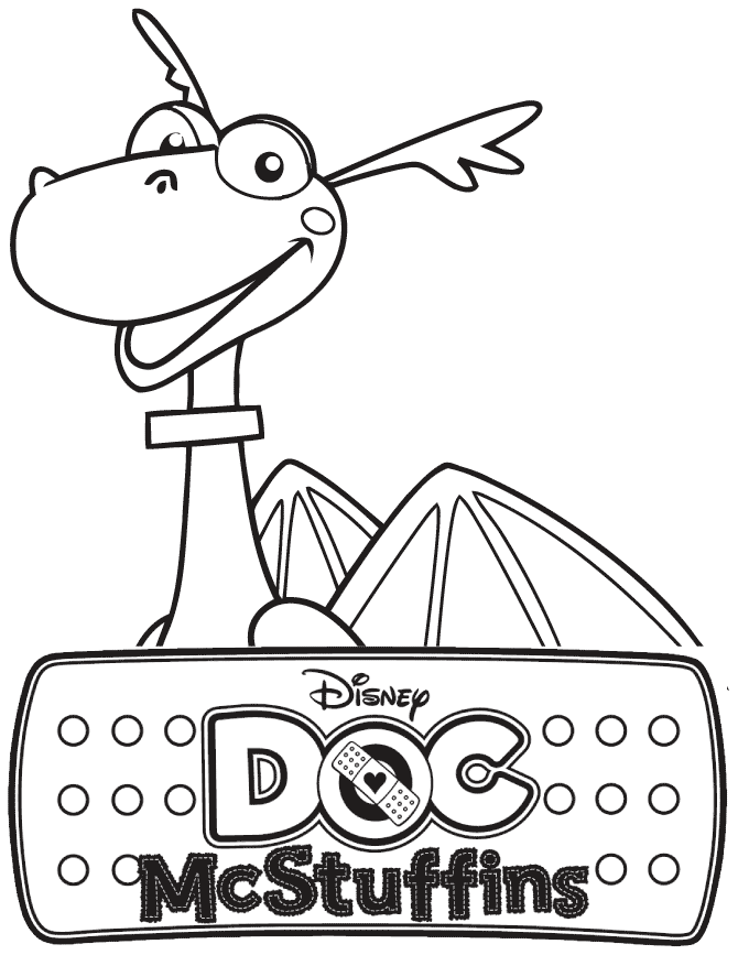 Doc McStuffins Stuffy The Dragon Coloring Page