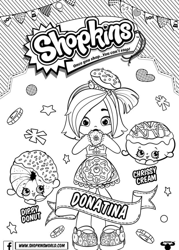 Donatina Shopkins Shoppies coloring pages