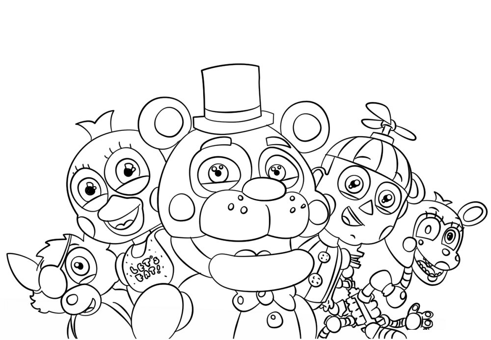 Download Free Printable Five Nights At Freddy's (FNAF) Coloring Pages