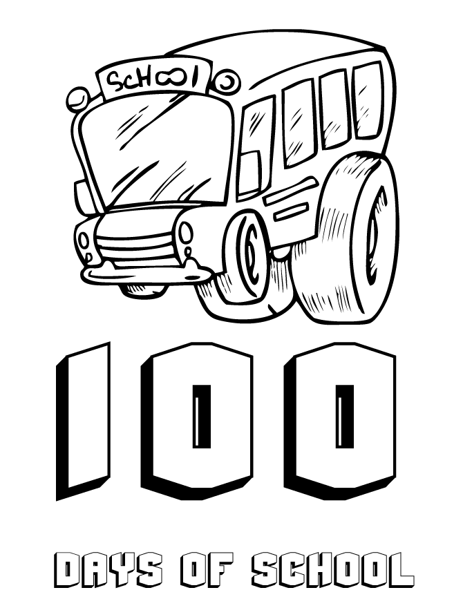 Free Colouring Pages Of 100 Days Of School