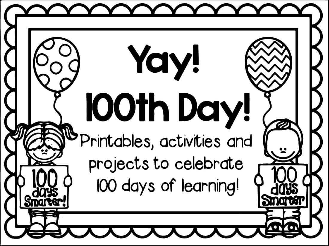 Free Printable 100 Days Of School Coloring Pages