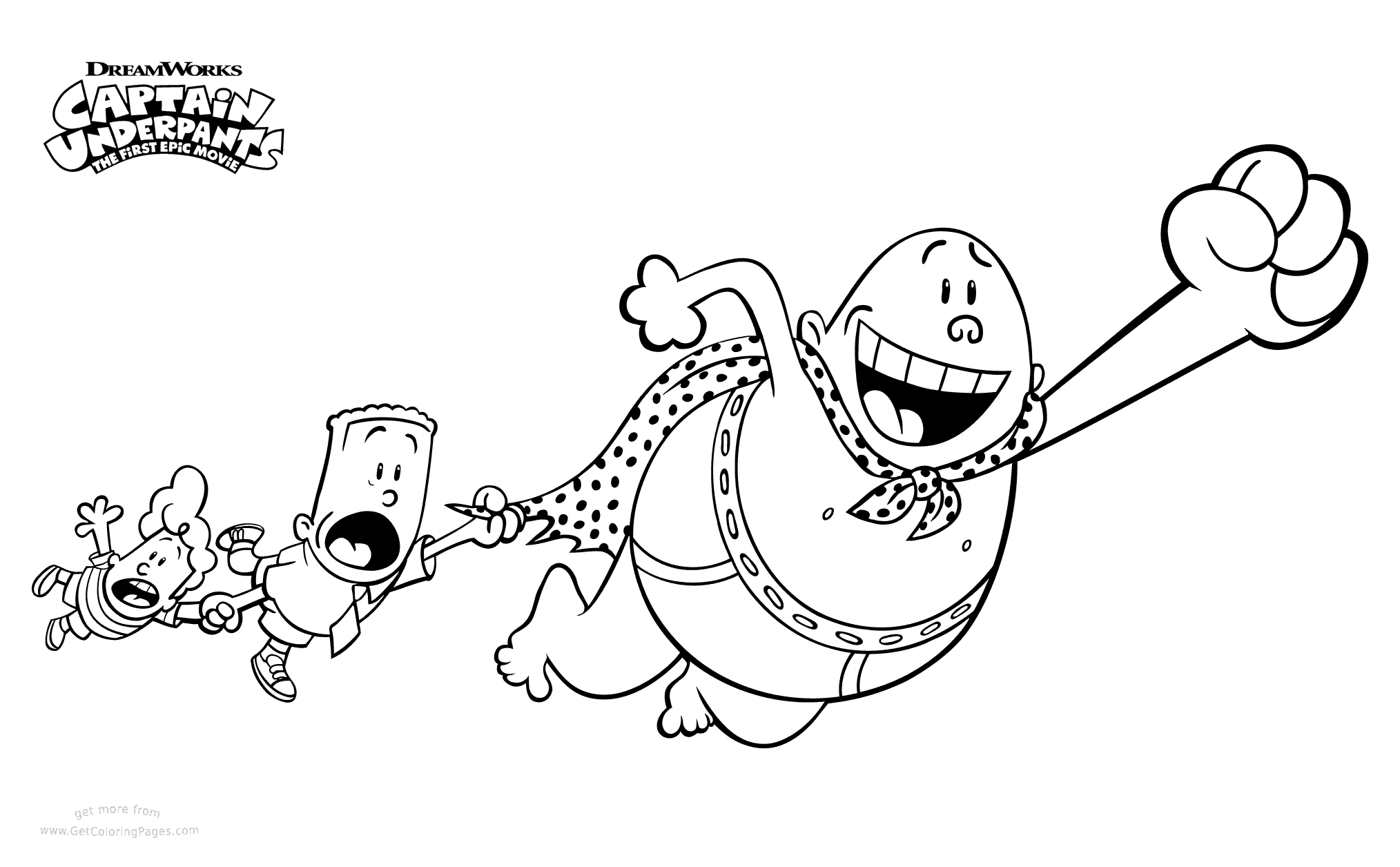 Free printable Captain Underpants Movie Coloring Pages