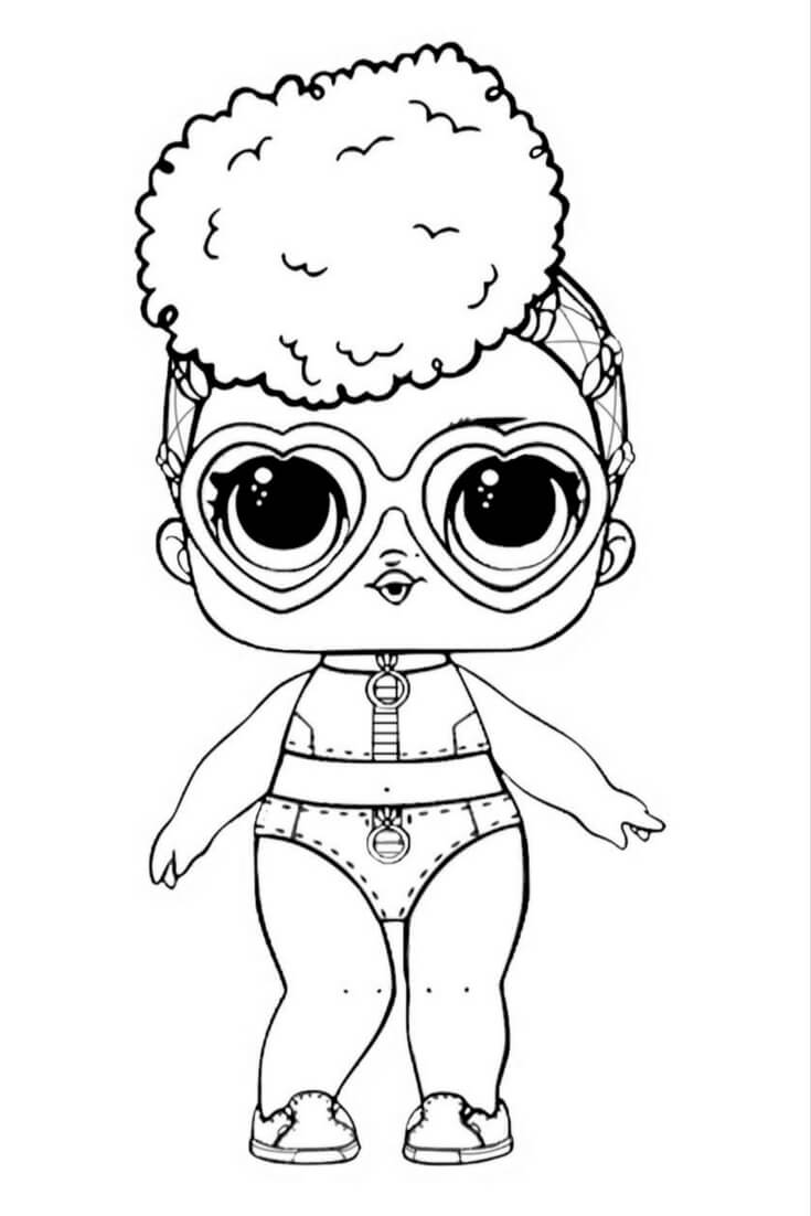 lol coloring printable dolls surprise doll heart rip tide