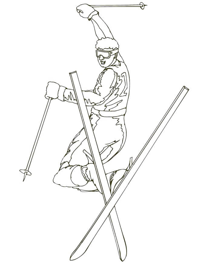 Freestyle skiing Winter Olympics Coloring Pages