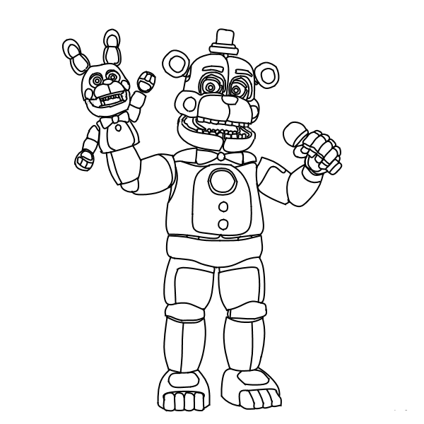 Funtime Freddy FNAF Coloring Pages