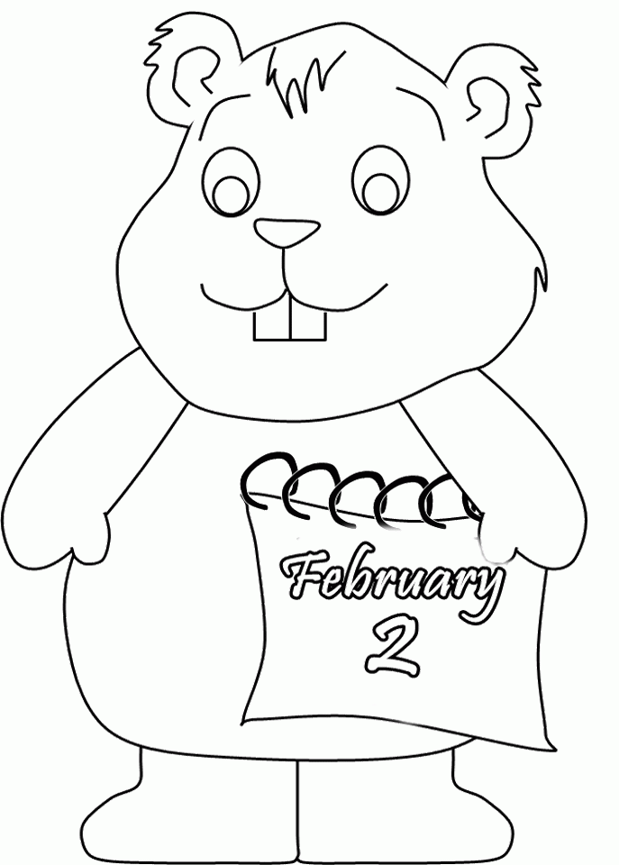 Groundhog Day February Coloring Pages