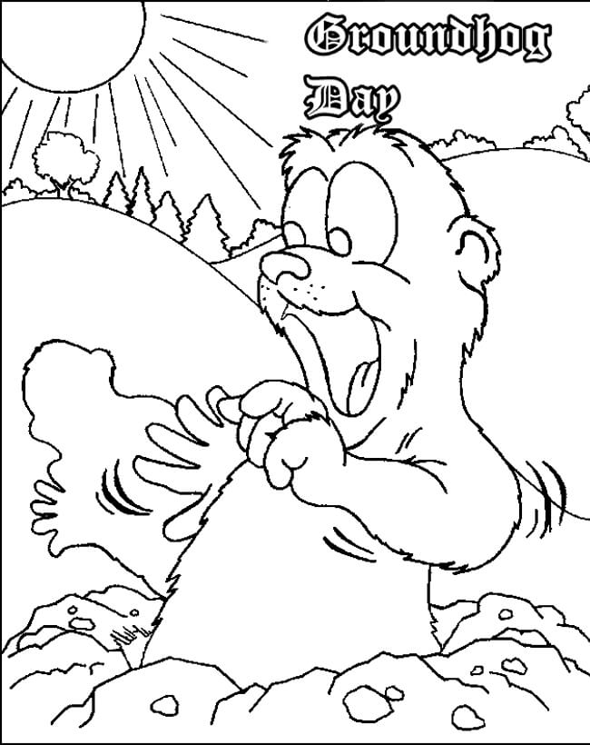 Groundhog Day Shadow Coloring Pages