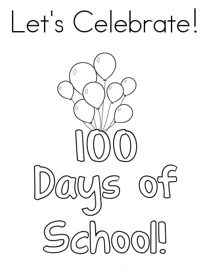 Happy 100 Days Of School Coloring Pages