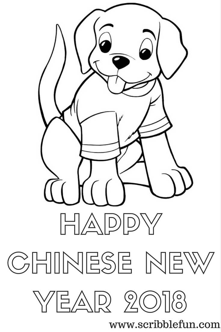 Happy Chinese New Year 2018 Coloring Sheets