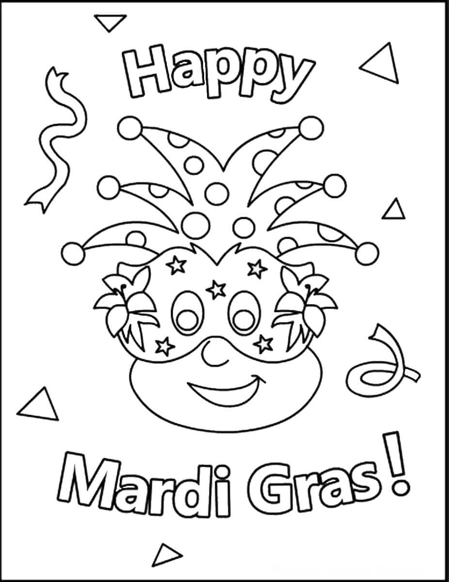 Happy Mardi Gras Coloring Pages