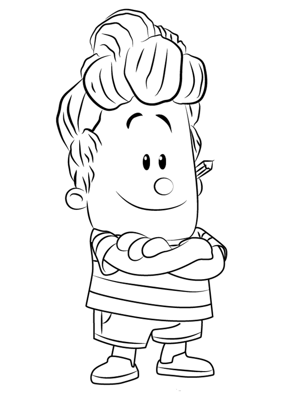 Harold Hutchins from Captain Underpants Coloring Page