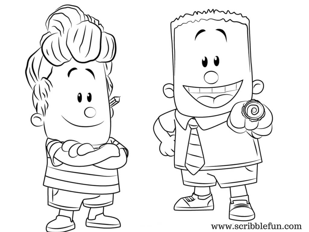 Harold and George Captain Underpants Coloring Pages