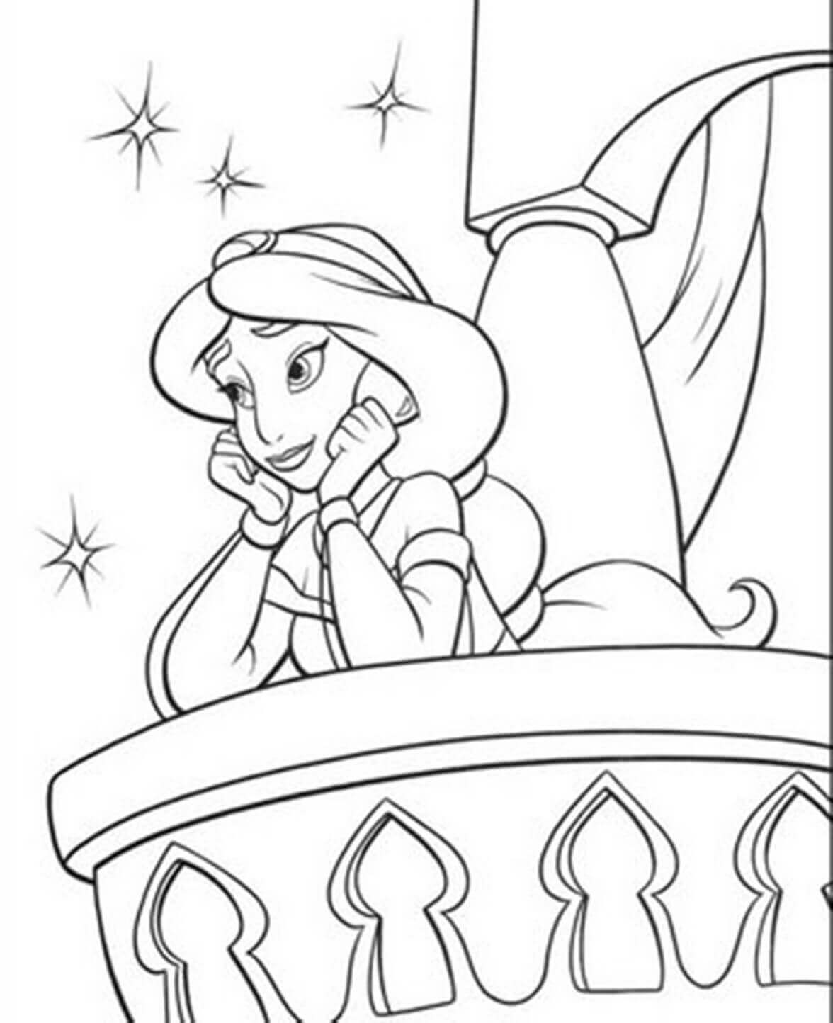 Jasmine Valentines Day coloring sheets printable
