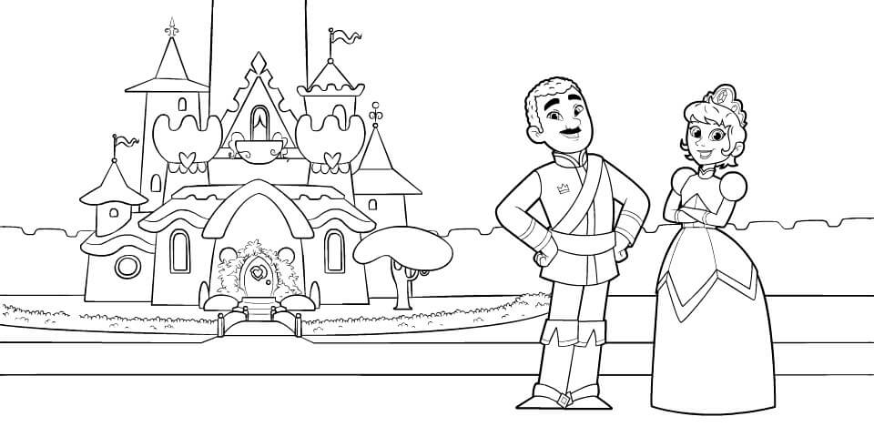 King Dad and Queen Mom Coloring Page From Nella the Princess Knight