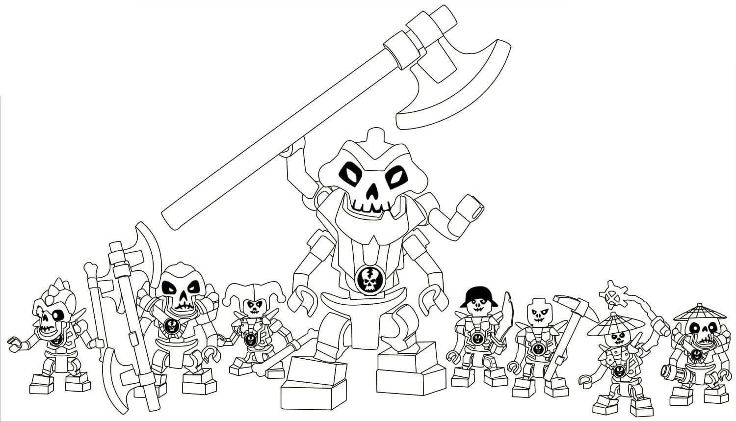 Lego Ninjago Coloring Pages Kruncha With His Team