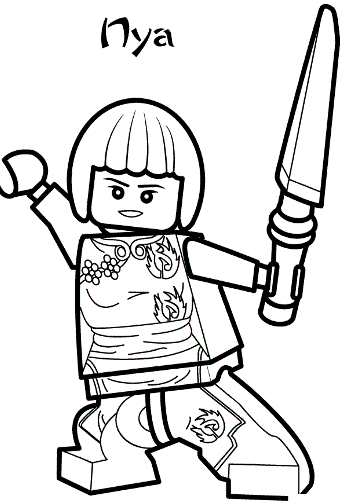 Lego Ninjago Coloring Pages Nya