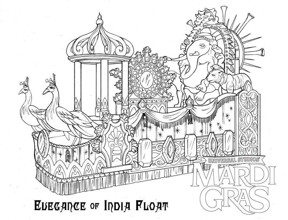 Mardi Gras Float Coloring Pages