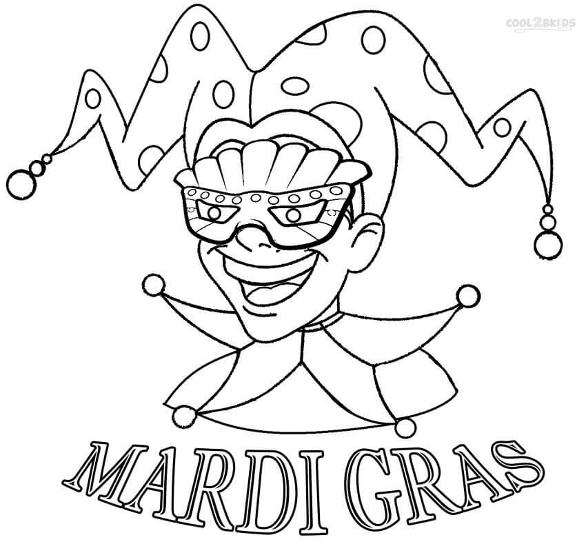 Mardi Gras Jester Coloring Pages