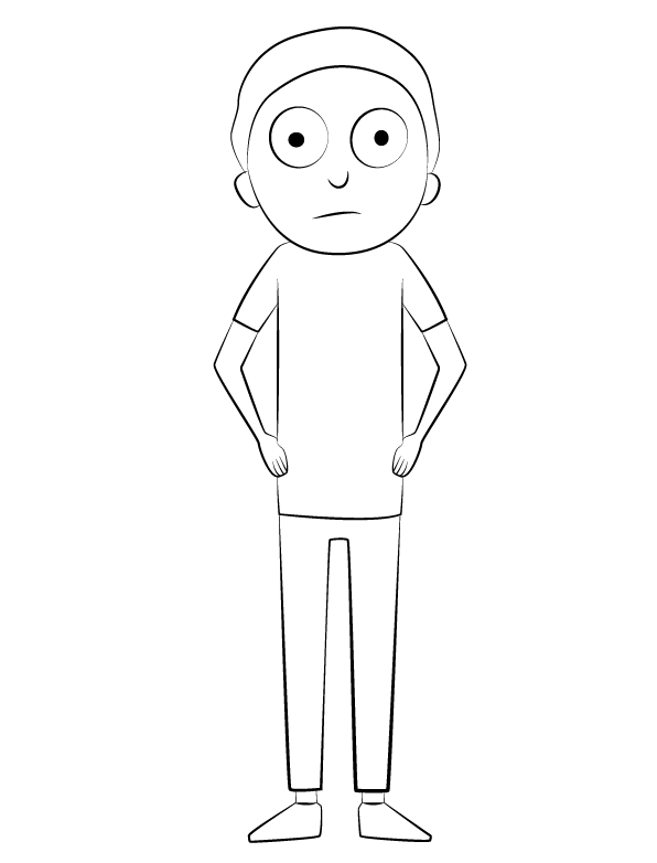 Morty from Rick and Morty Coloring Page