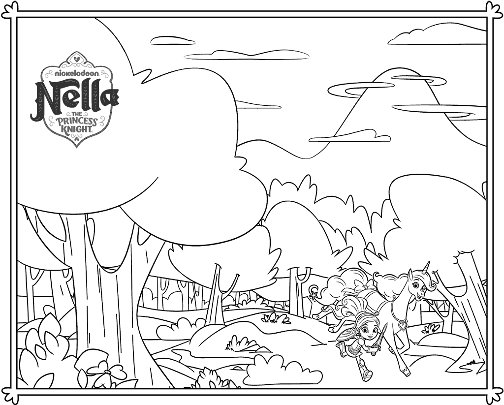 Nella the Princess Knight And Trinket Coloring Page