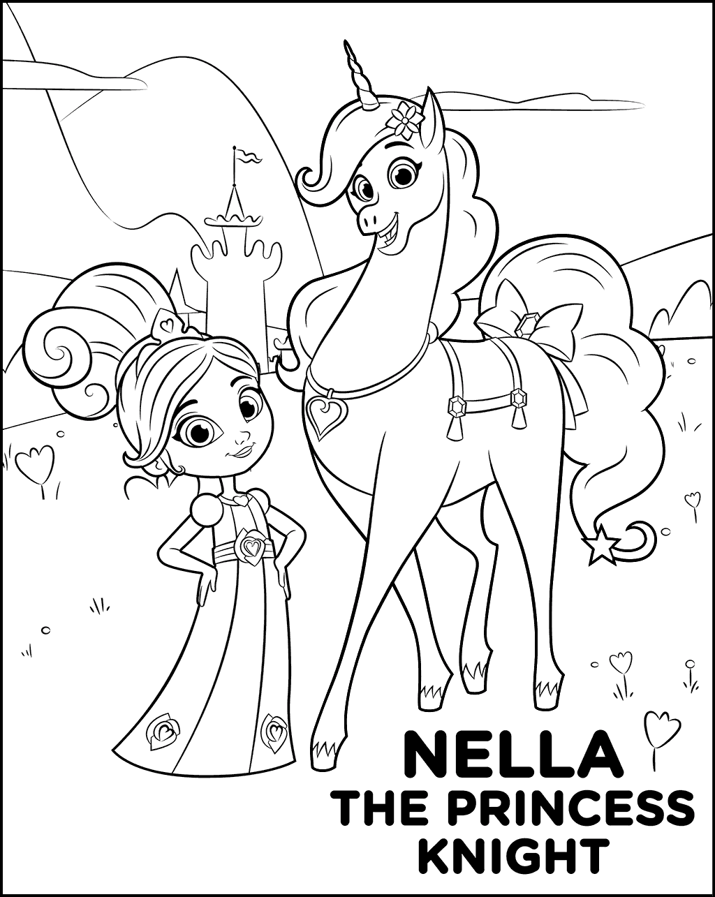 Nella the Princess Knight Coloring Sheet