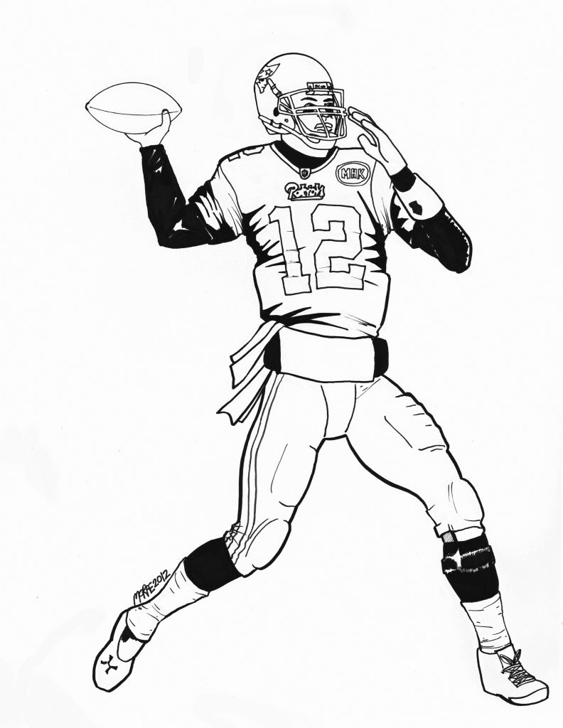 New England Patriots Player Coloring Pages Free Printable