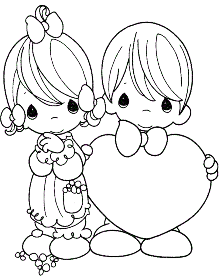 Precious Moment Valentines Day coloring pages