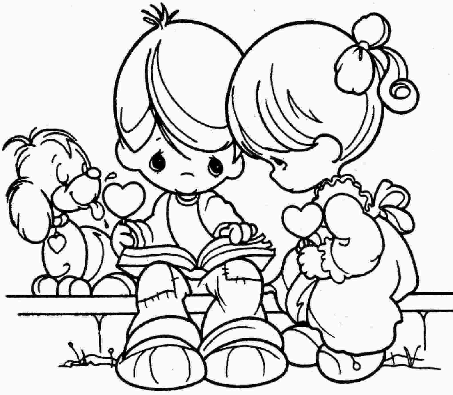 Precious Moments Valentines Day coloring pages