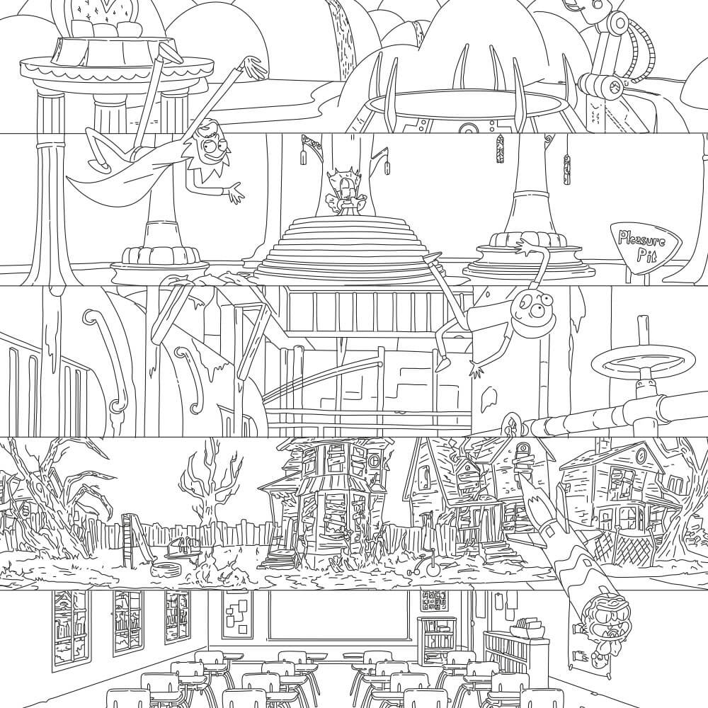 Printable Rick and Morty Adult Coloring Pages