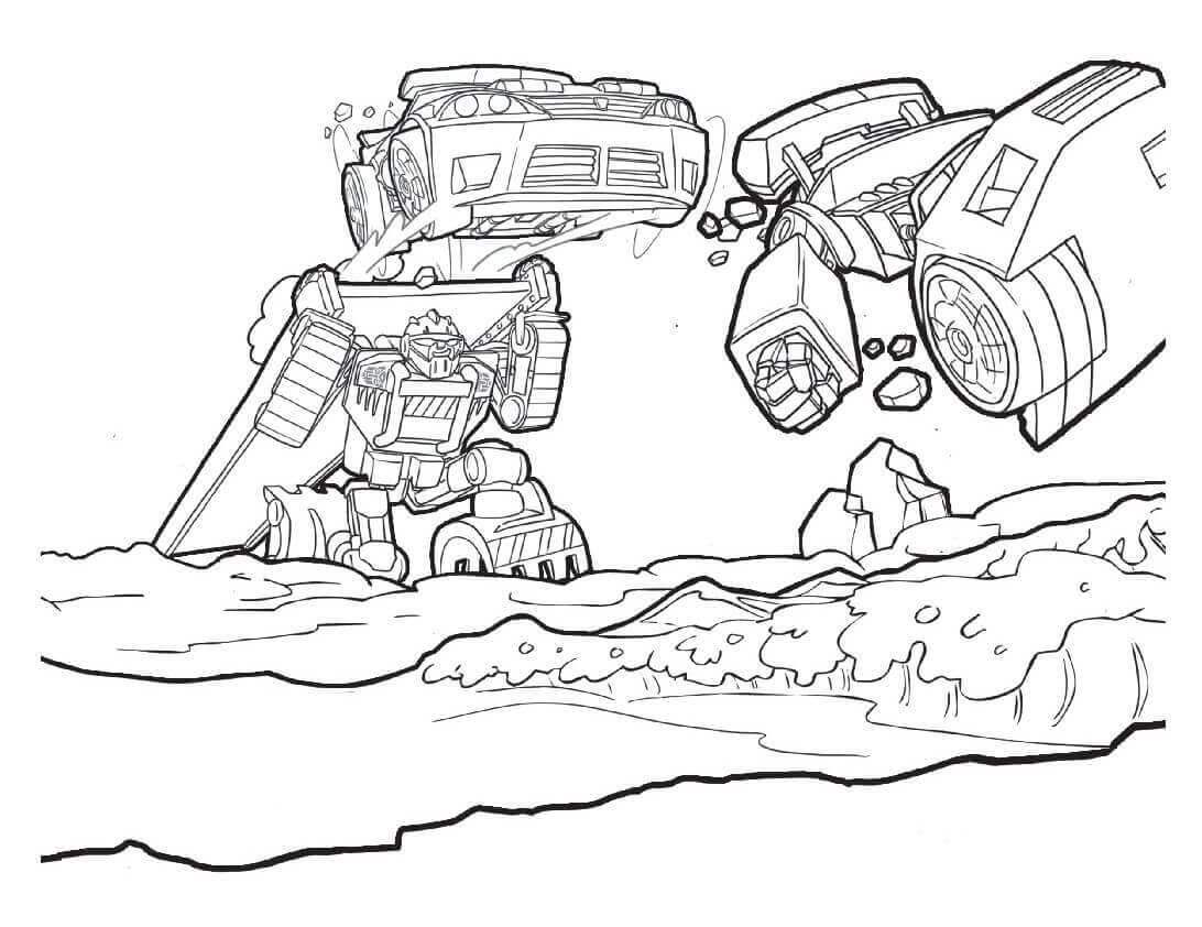 Rescue Bots In Action Coloring Page