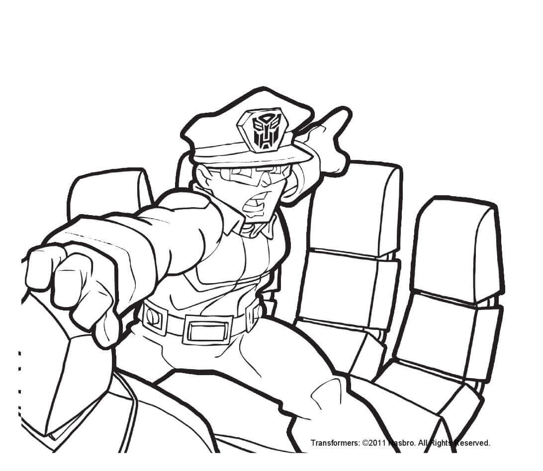 Rescue Bots Police Coloring Page