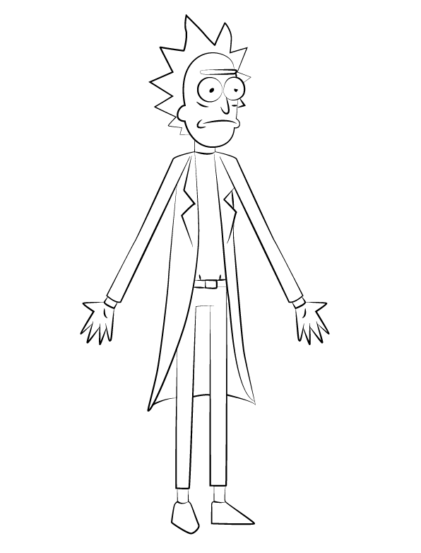 Rick from Rick and Morty Coloring Page