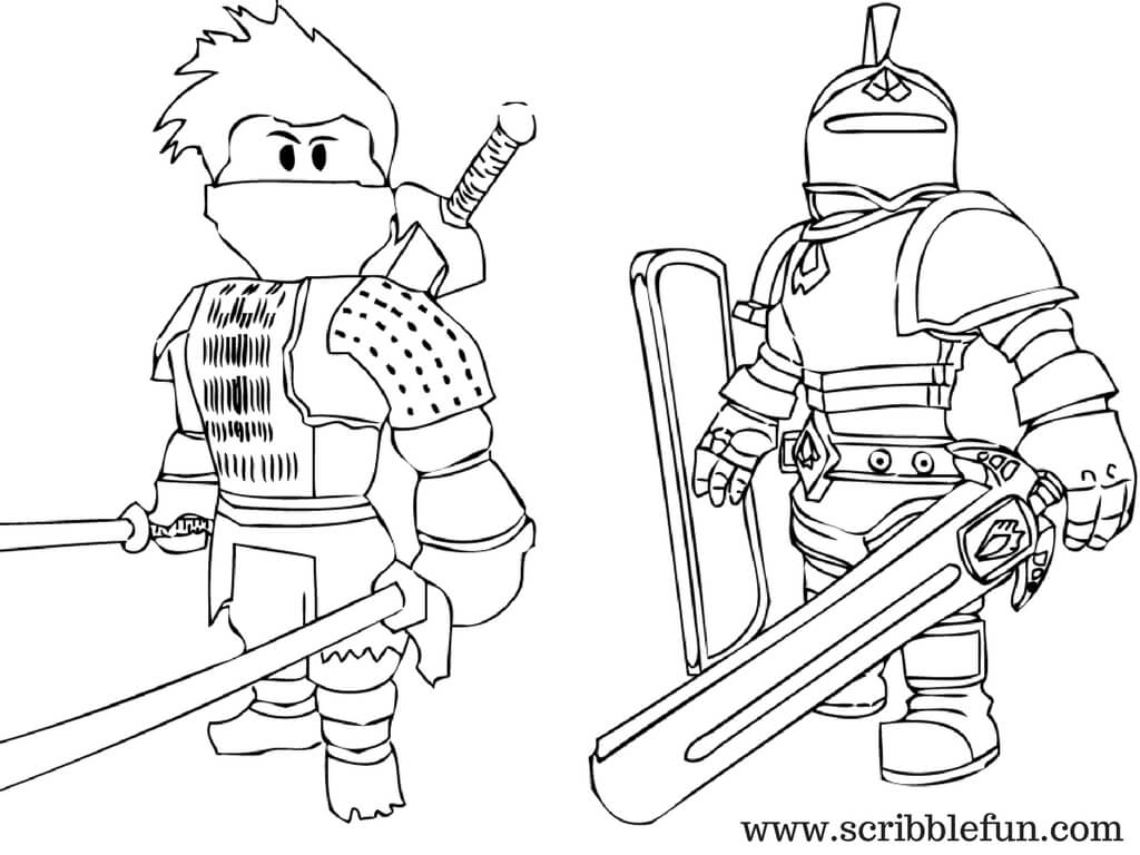 Roblox Coloring Pages Knight and Ninja