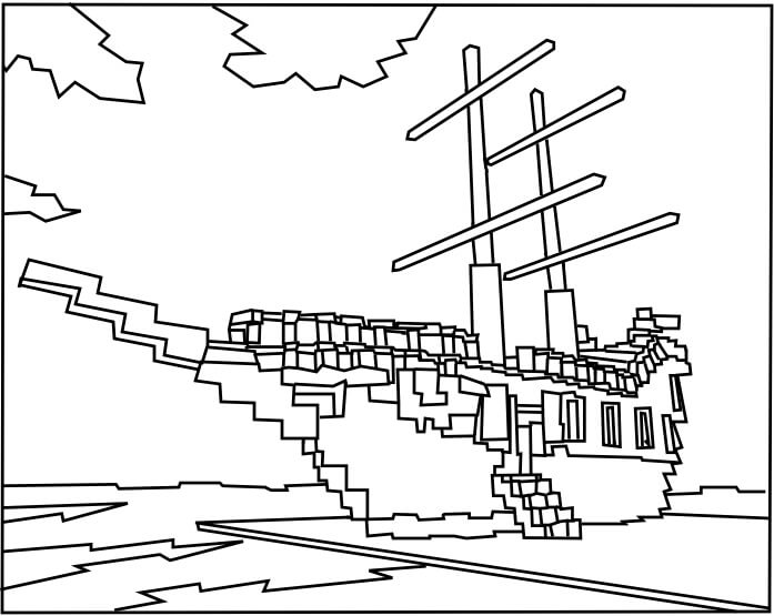 Free Printable Roblox Coloring Pages - roblox ship coloring page