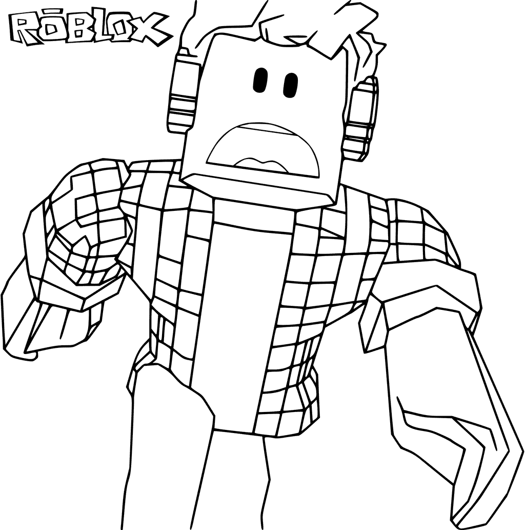 roblox character coloring page for kids free roblox printable - pin on ...