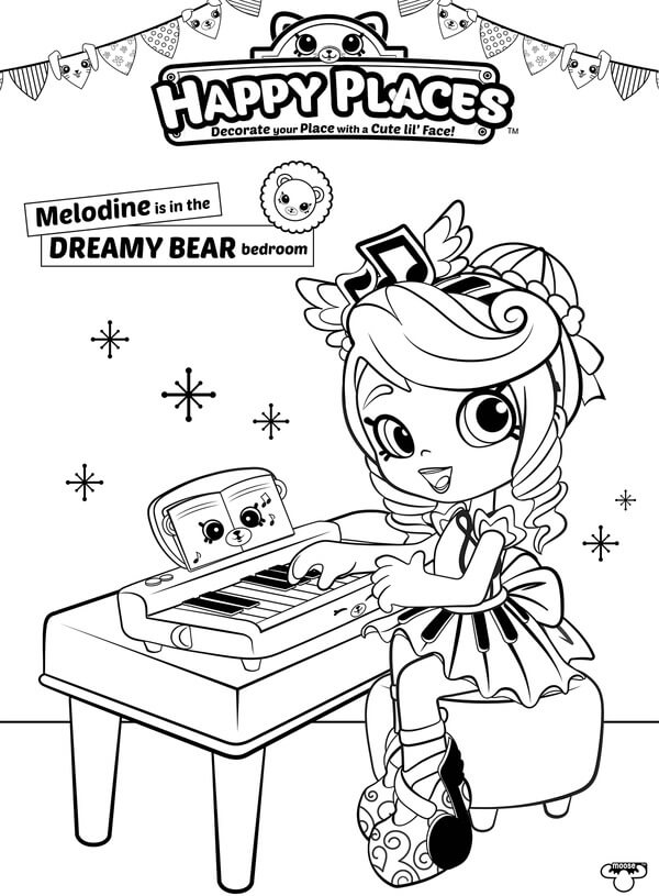 Shopkins Doll Melodine Coloring Page Happy Places