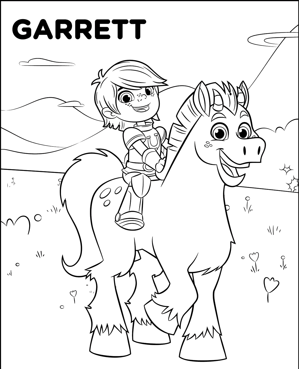 Sir Garret From Nella Princess Knight Coloring Page
