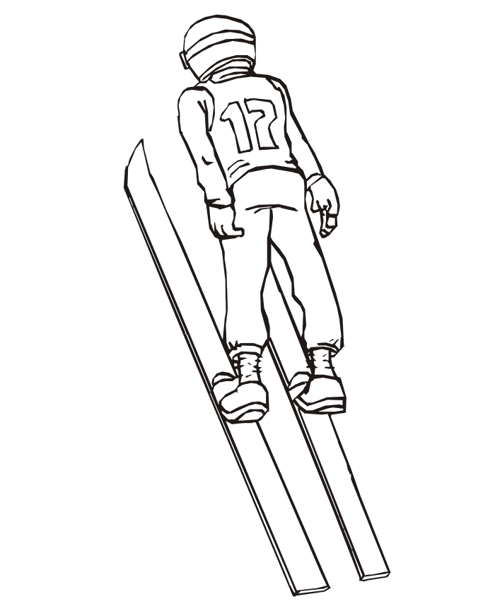 Ski jumping Winter Olympics Coloring Pages