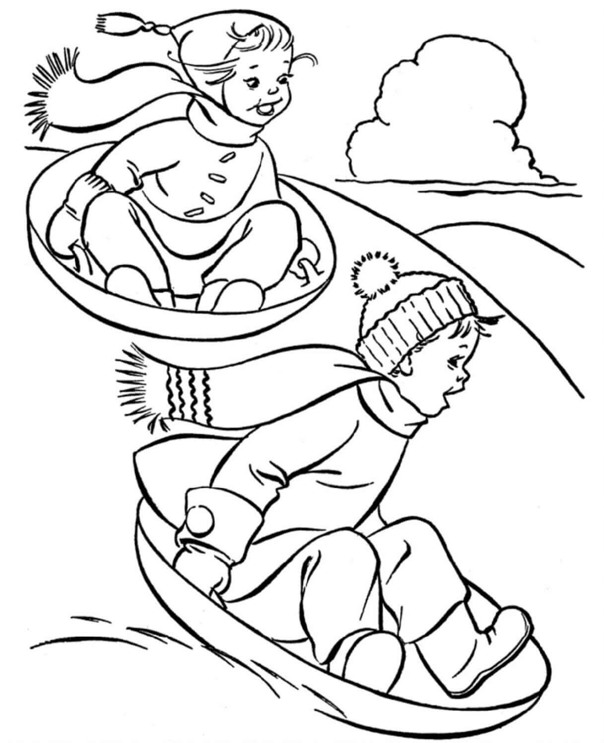 Winter Fun Coloring Pages Coloring Pages