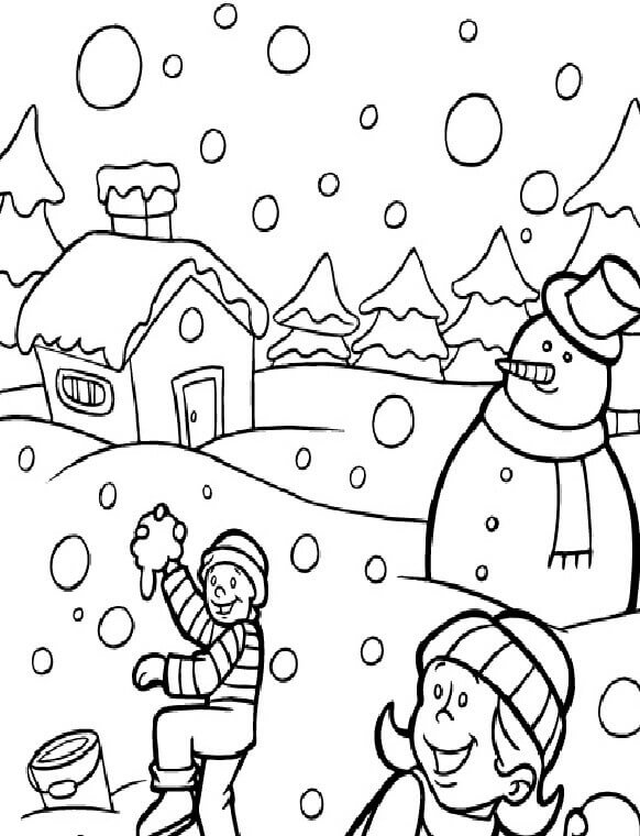 Snow and Winter Coloring Pages