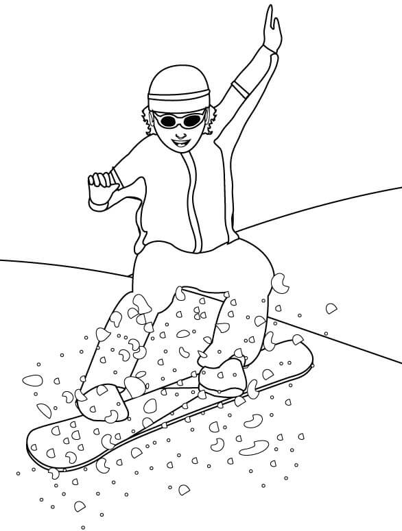 Snowboarding Winter Olympics Coloring Pages