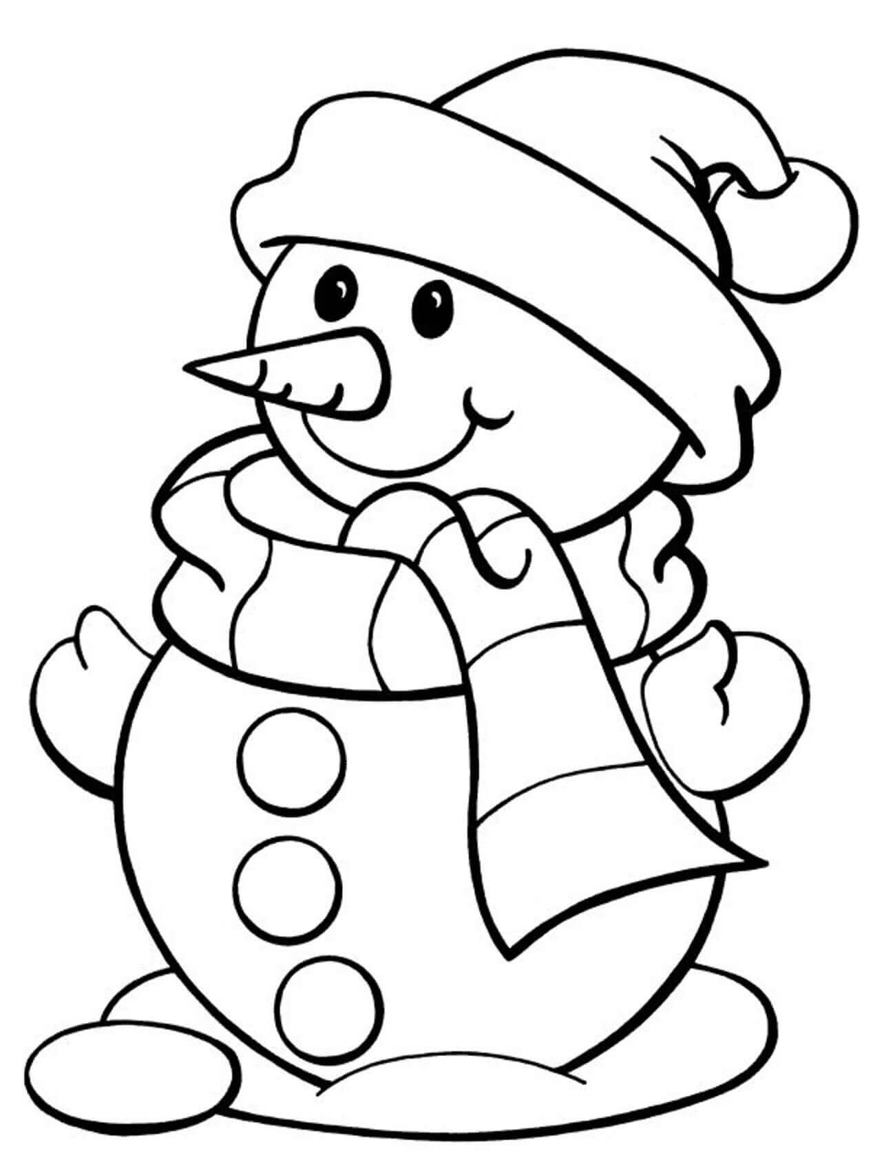 Snowman Winter Coloring Pages